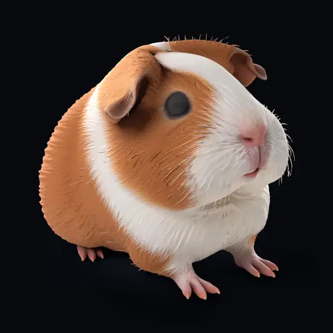 The guinea pig figurine generated in Printara with a colour texture