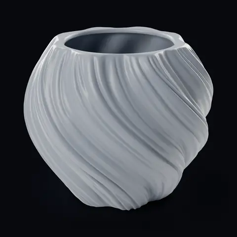 The spiral vase generated in Printara as a grey model