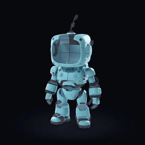Slot 1 of the robot's 3MF solid, the other slots as clear glass: body, head and limbs