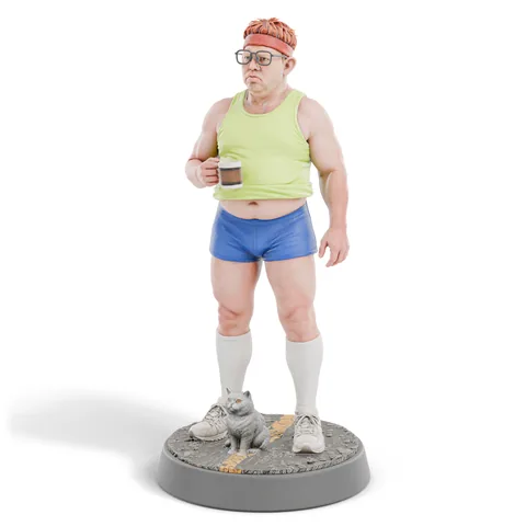 Render of the hand painted Garry statue